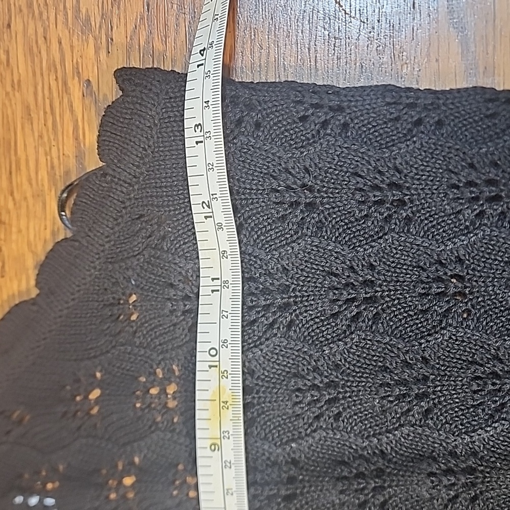 Forever 21 Black Knit Crochet Body Con Midi Dress NWT Medium - Picture 6 of 7